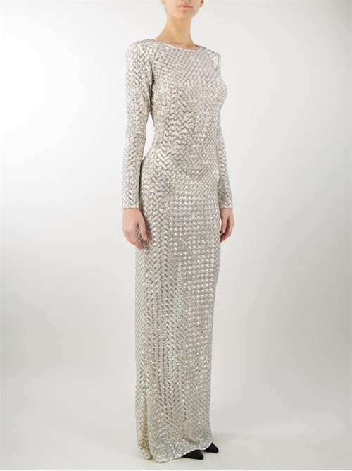 Red Carpet dress in herringbone pattern sequins Elisabetta Franchi ELISABETTA FRANCHI | abito | AB55042E2900